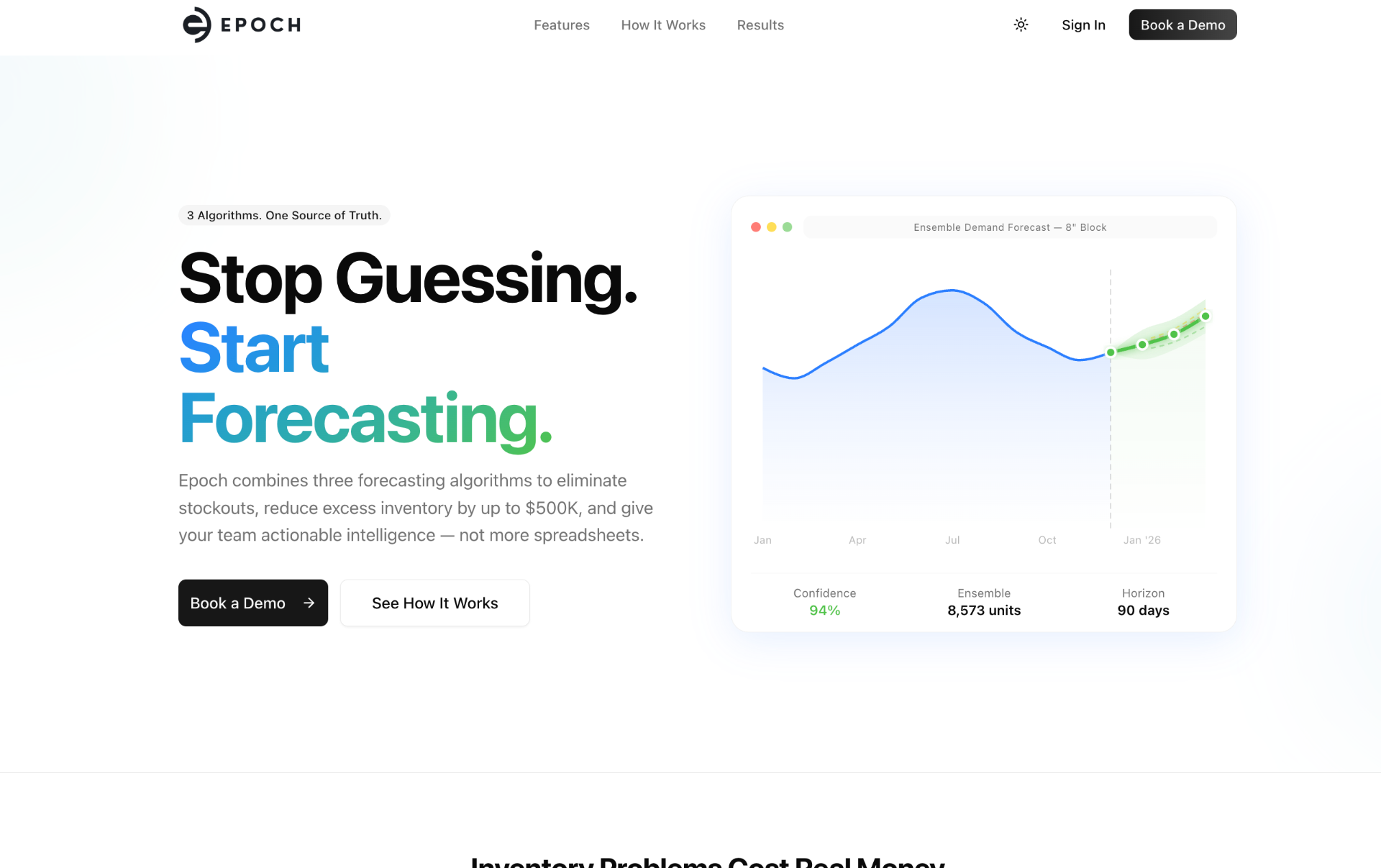 Epoch — Inventory Forecasting screenshot